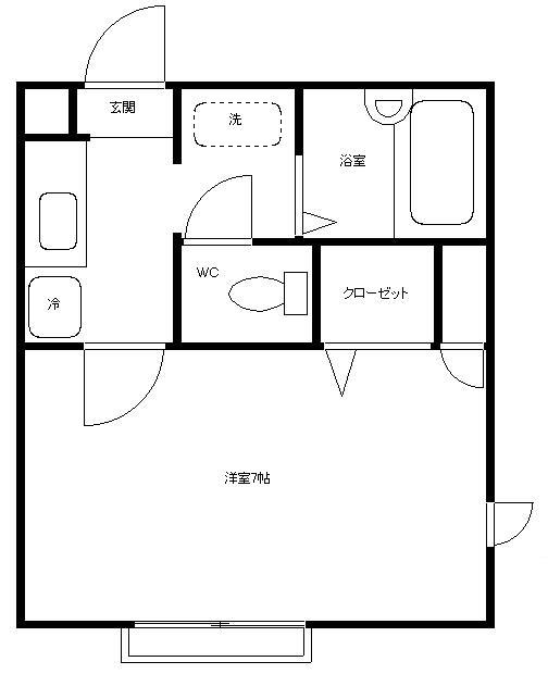 ラフィーネ山手(ワンルーム/2階)の間取り写真