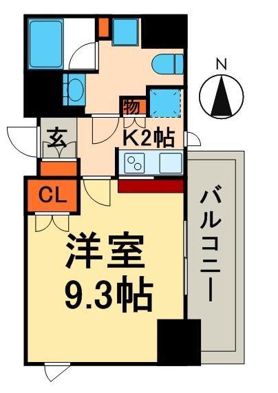 プラウドフラット浅草駒形(1K/3階)の間取り写真