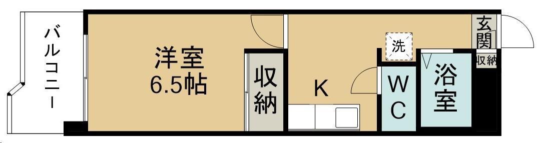 サンエービル(1K/3階)の間取り写真