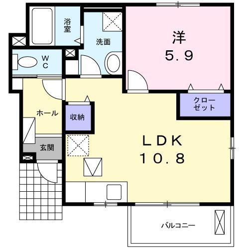 スペーメテルス(1LDK/1階)の間取り写真