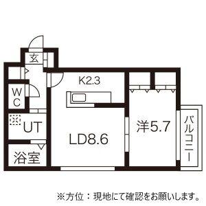 コートニー・セントラル(1LDK/4階)の間取り写真