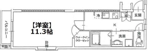 NOBLESSE 県病院前(1K/2階)の間取り写真