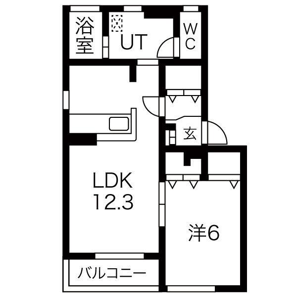 サンストリート(1LDK/1階)の間取り写真