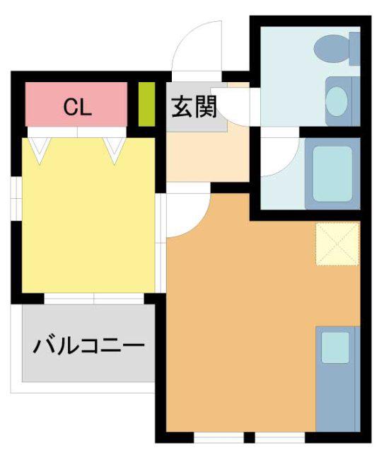 ビルボード芦屋(1DK/3階)の間取り写真