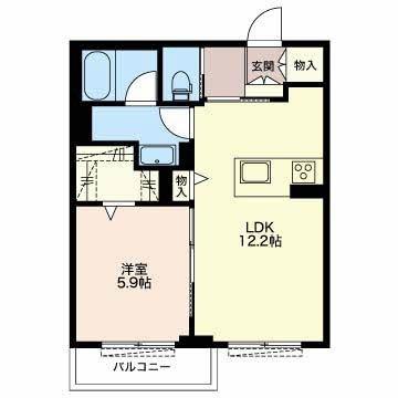 パインテール・セコンド(1LDK/3階)の間取り写真