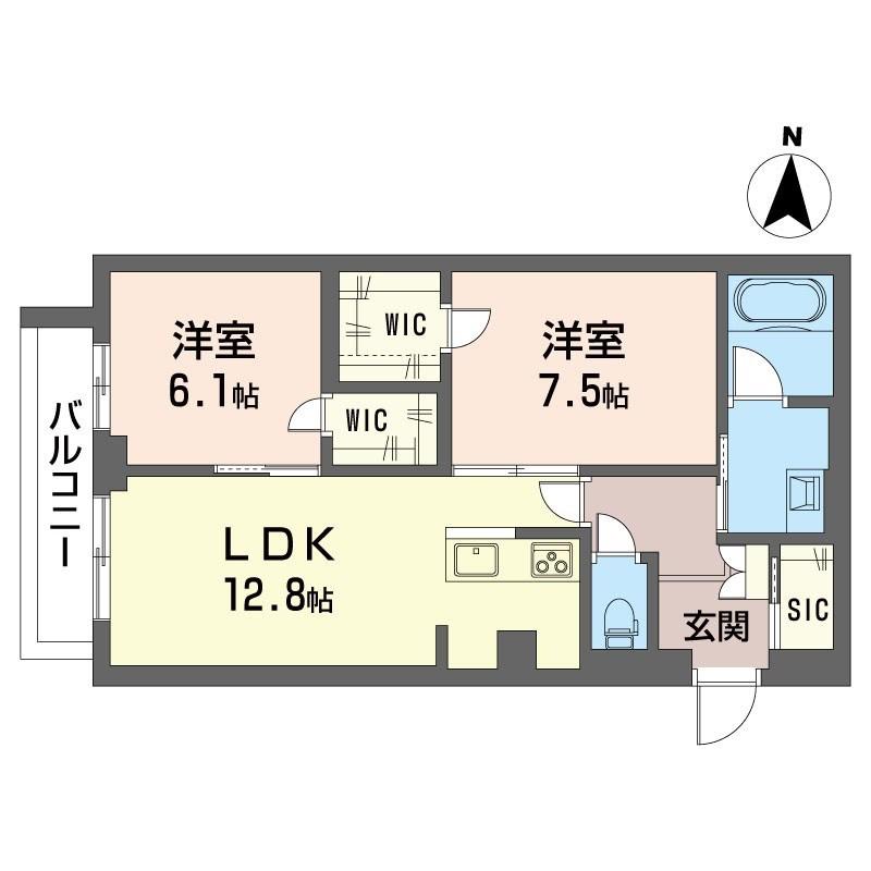 リラフォート(2LDK/2階)の間取り写真