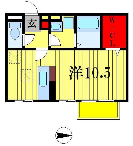 モナリエ古ヶ崎II(ワンルーム/1階)の間取り写真
