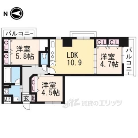 LATTICEHIGASHINOANNE(3LDK/2階)の間取り写真