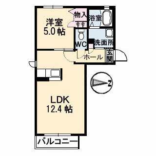 ハピー ハイツ(1LDK/1階)の間取り写真