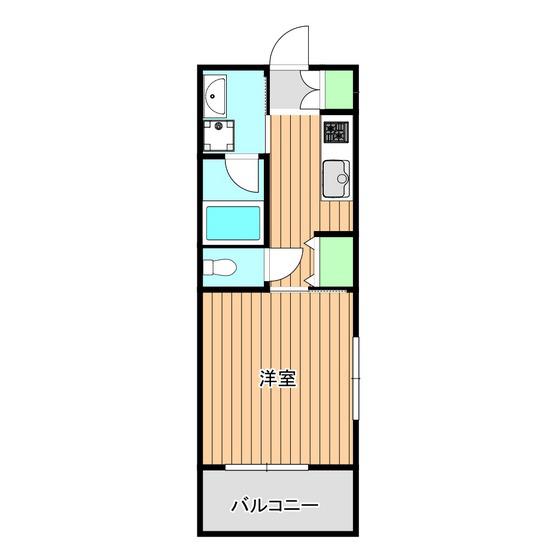 エクセラ麓山III(1K/5階)の間取り写真