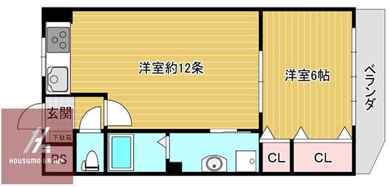サンマンション新大阪(1LDK/6階)の間取り写真