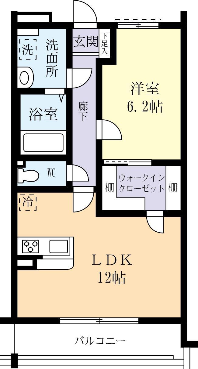 GEMINI B(1LDK/1階)の間取り写真