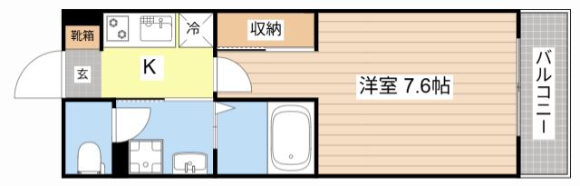 LALLURE御幸町(1K/3階)の間取り写真