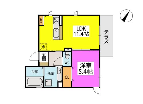 NEXTLIFE(1LDK/3階)の間取り写真