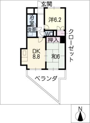 ディーベス23(2LDK/5階)の間取り写真
