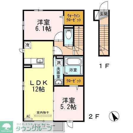 イルフトゥーロ(2LDK/2階)の間取り写真