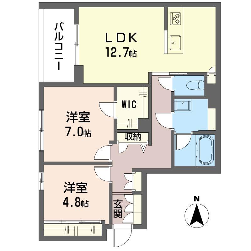 西武池袋線 富士見台駅 徒歩12分 3階建 新築(2LDK/2階)の間取り写真