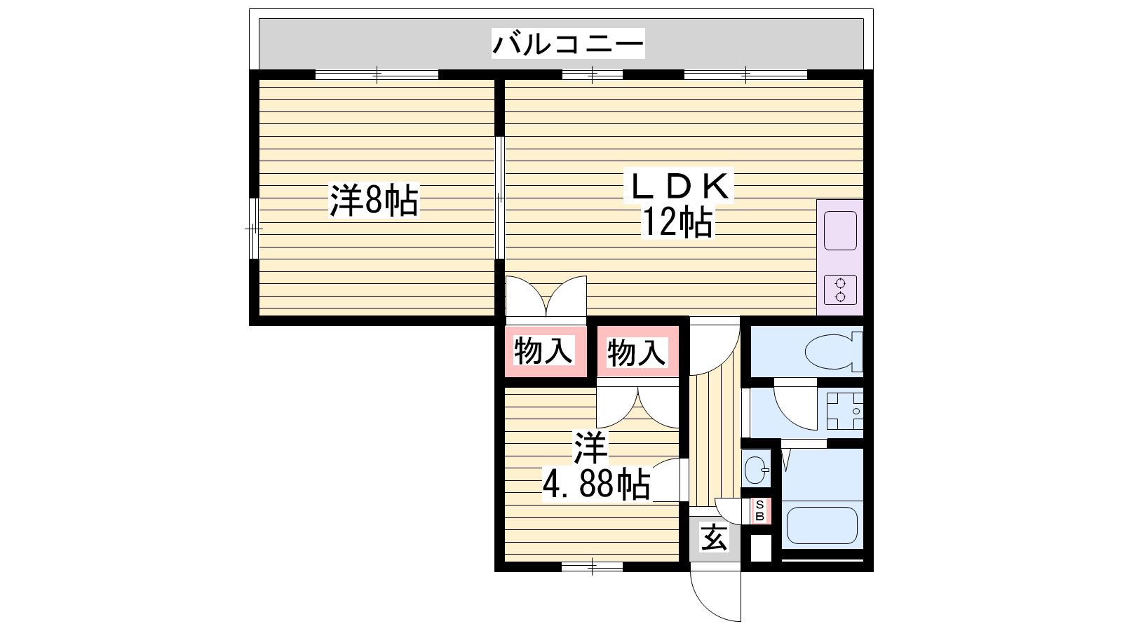 ダイコーポ西藤江(2LDK/3階)の間取り写真