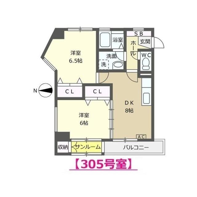 雅106(2DK/3階)の間取り写真