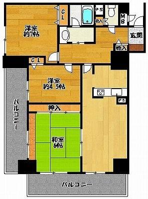 三田パークホームズ(3LDK/5階)の間取り写真
