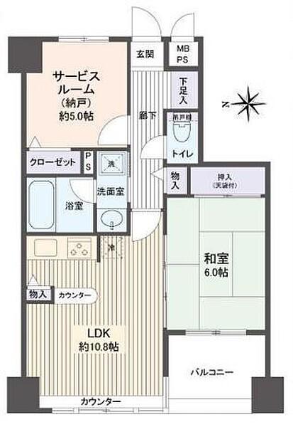 八王子第7マンション(1LDK/3階)の間取り写真