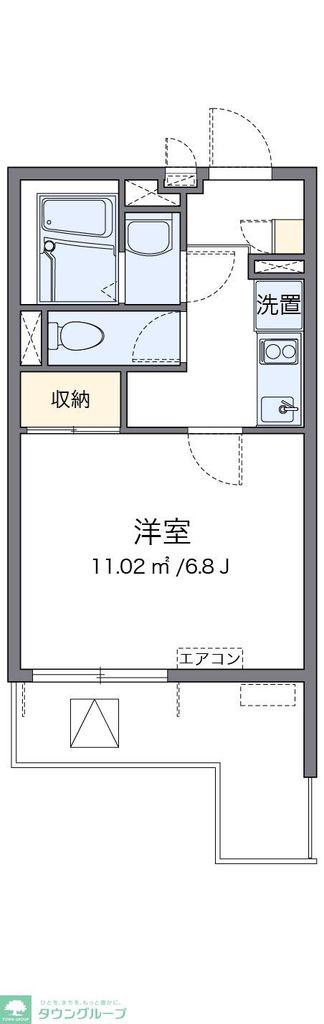 クレイノエスポワールK(1K/3階)の間取り写真
