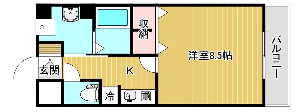 ファースト米山(1K/2階)の間取り写真