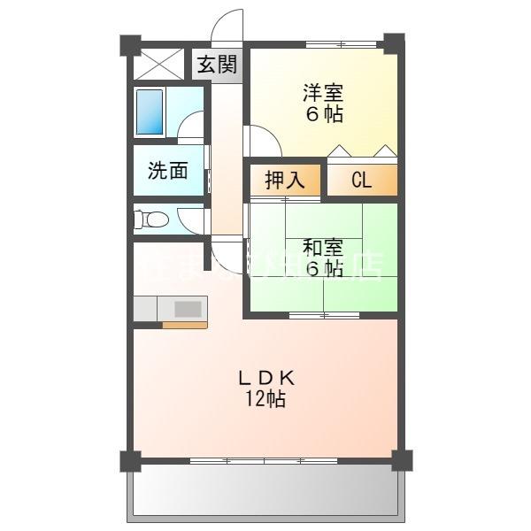 ステーシア雅II(2LDK/3階)の間取り写真