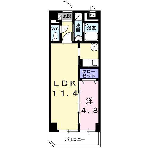 ベルテ東武練馬(1LDK/3階)の間取り写真