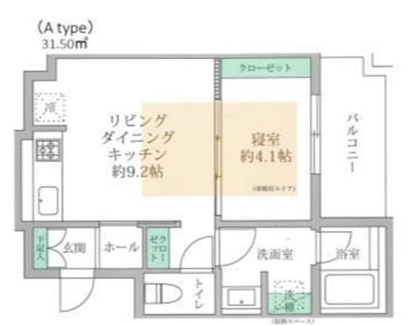アーバネックス北堀江(1LDK/6階)の間取り写真