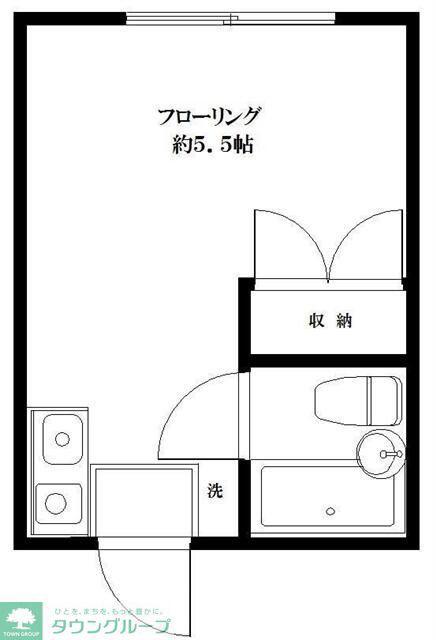クレメント千歳船橋(ワンルーム/1階)の間取り写真