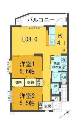 LE PLACIDE(2LDK/3階)の間取り写真
