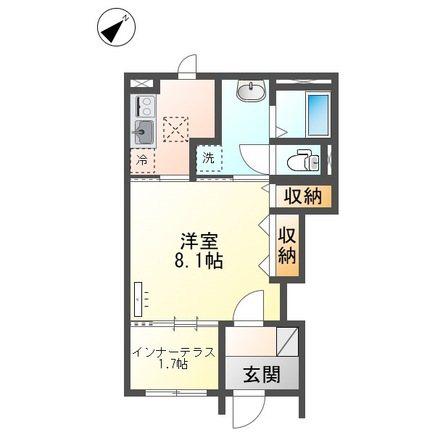 LA・FELICE(1K/1階)の間取り写真