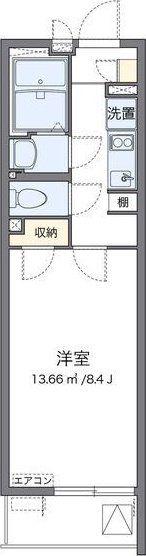 クレイノ輝き(1K/1階)の間取り写真