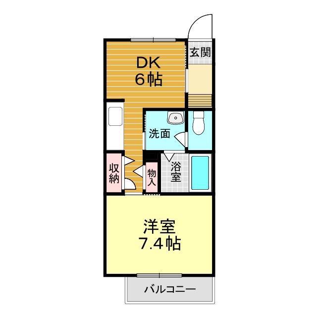 シャーメゾンLUNA(1DK/1階)の間取り写真