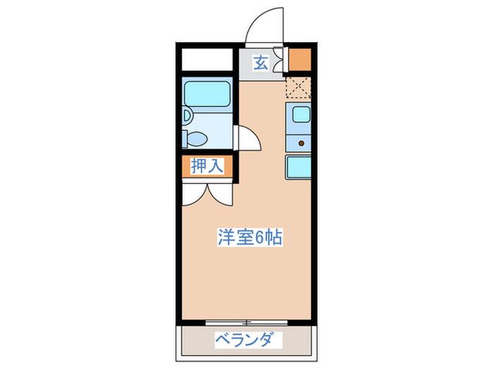 KKハイム(ワンルーム/1階)の間取り写真