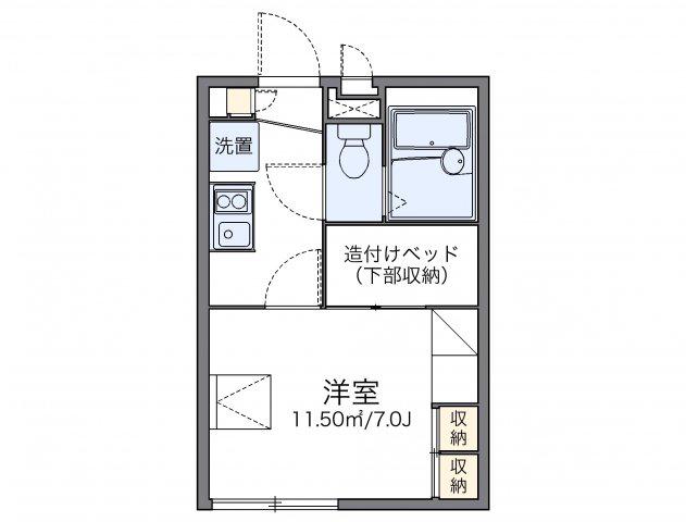 レオパレスエクセラン(1K/1階)の間取り写真