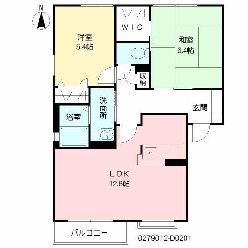 メゾン・グレース D棟(2LDK/2階)の間取り写真