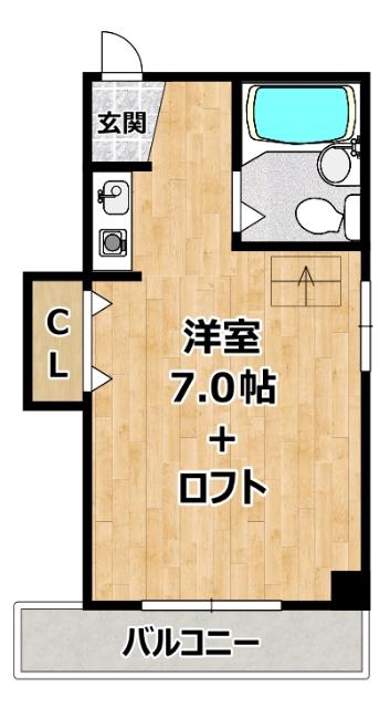 COSMIC(ワンルーム/4階)の間取り写真