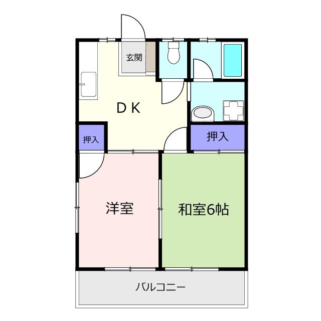 GKハイツ(2DK/2階)の間取り写真