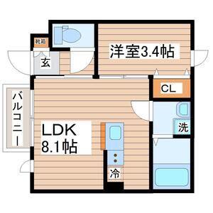 シエル宮町II(1LDK/1階)の間取り写真