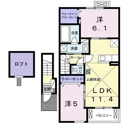 ASIOTO・YO(2LDK/2階)の間取り写真