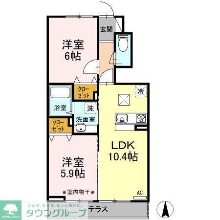 ルシオール イコー(2LDK/1階)の間取り写真