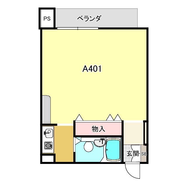 オノライトマンション(ワンルーム/4階)の間取り写真