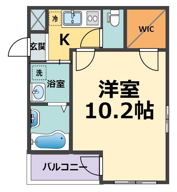 フジパレス武庫川V番館(1K/1階)の間取り写真