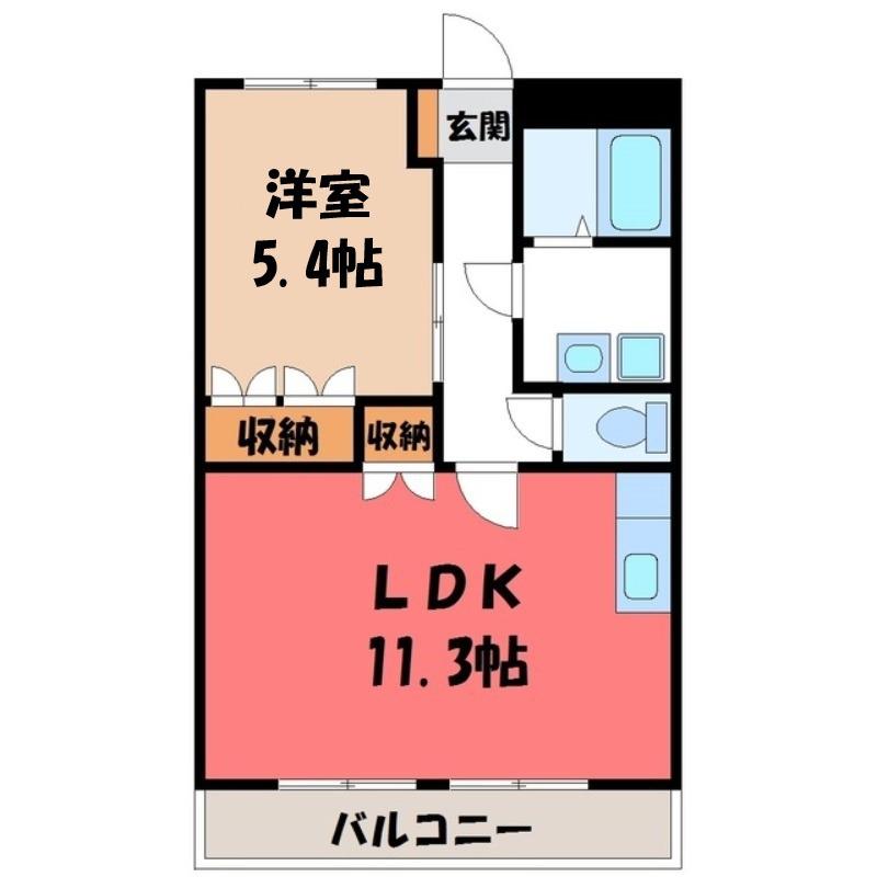 シャンティ(1LDK/1階)の間取り写真