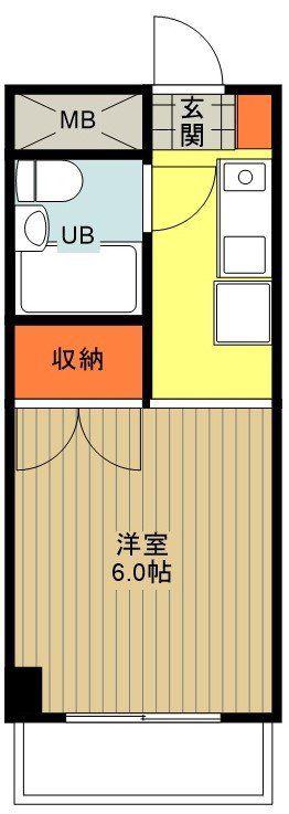 パラドール散田(1K/4階)の間取り写真