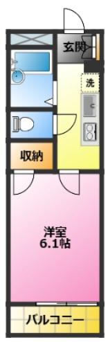 元住吉桜下(1K/2階)の間取り写真