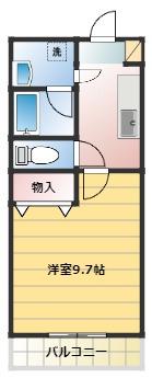パルティール(1K/2階)の間取り写真
