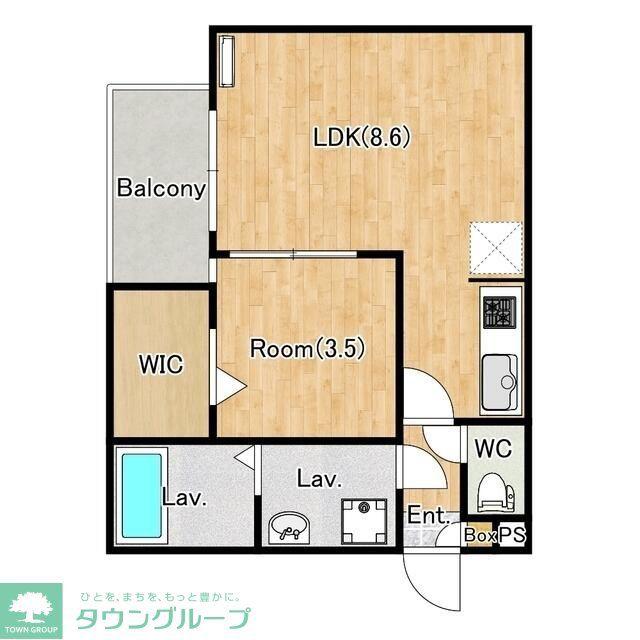 ジーメゾン青梅河辺町(1LDK/1階)の間取り写真
